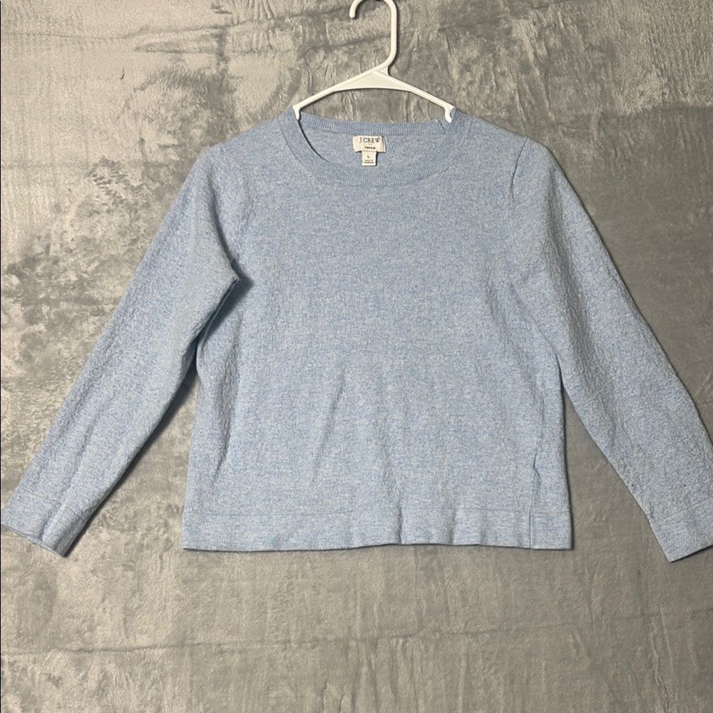 J. Crew Light Blue Girls Merino Wool Blend Soft Sweater Size Large